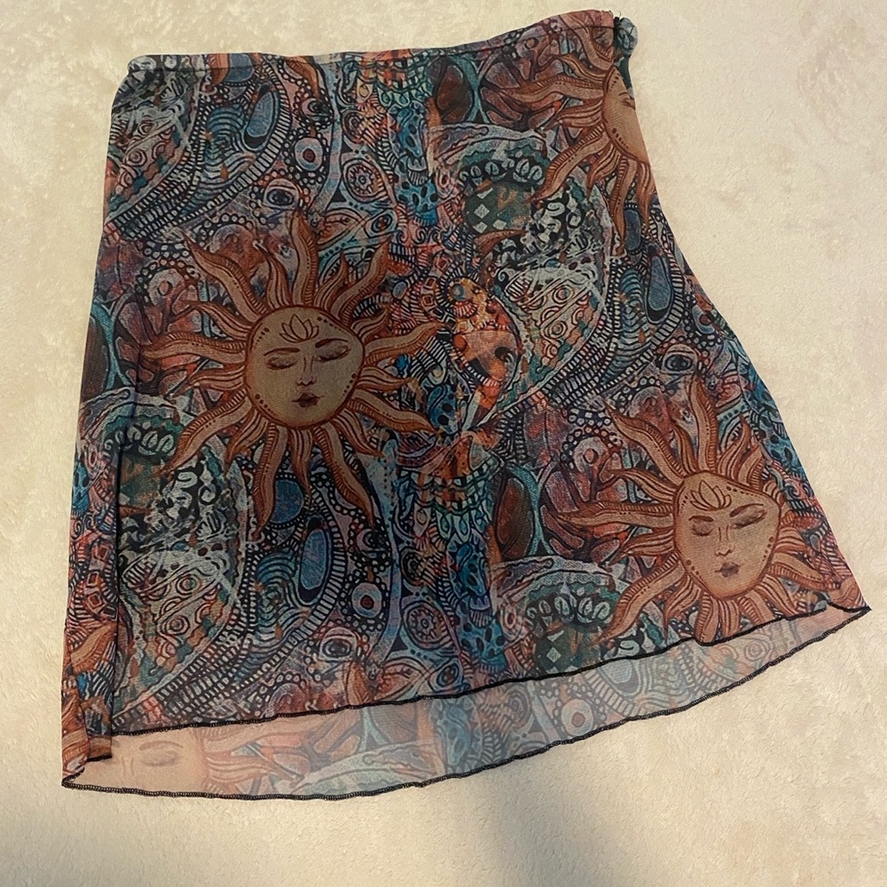 Sun and Moon Patterned Skirt